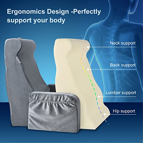 Vekkia Super Lightweight Bed Wedge Reading Pillow, Back/Neck Support
