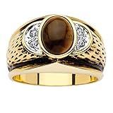 PalmBeach Men's Yellow Gold-plated Antiqued Oval