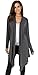 Womens Soft Casual Long Sleeve Draped Irregular Open Front Long Trench Winter Cardigan (S, Black)