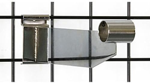 Count of 8 New Retails 12 Inch L Chrome Grid Hangrail Bracket 1-1/4 Inch Dia