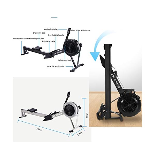 Home-Rowing-MachineRowing-Machine-Foldable-Air-Rowing-Machine-10-Adjustable-Resistance-with-A-Display-Suitable-for-Aerobic-Exercise-Fitness-Weight-Loss244-61-85CM Home Rowing Machine,Rowing Machine Foldable, Air Rowing Machine 10 Adjustable Resistance with A Display Suitable for…
