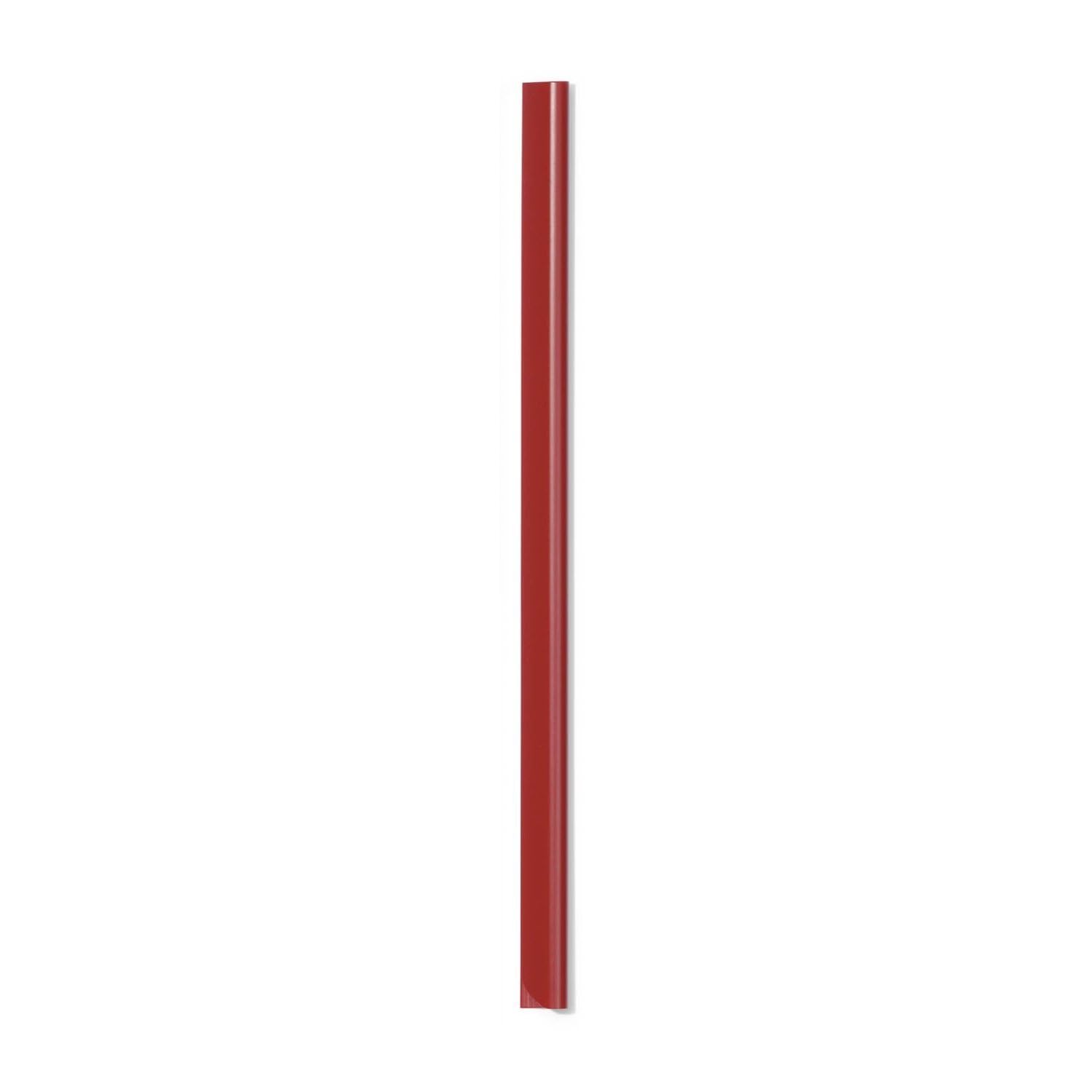 Durable A4 Spine Bar 6mm Red - Pack of 100 - Quick and Easy Binding for Unpunched Documents - Holds Up to 60 A4 Sheets