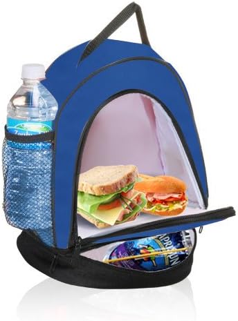 Dual Compartment Insulated Lunch Bag / Lunch Tote by Sacko (Blue) For Men, Women, Kids. Great Lunchbox for Girls, Boys and for School, Work, etc