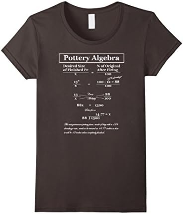 Womens Pottery Algebra For Clay Shrinkage Tee Shirt Large Asphalt
