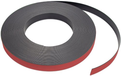 Flexible Magnet Strip with Red Vinyl Coating, 1/32