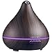 Homasy 400ml Wood Grain Essential Oil Diffuser, Ultrasonic Aroma Cool Mist Diffuser, 7-Color 15 Night Modes, Waterless Auto-Off for Office Room