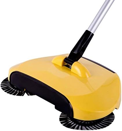 Sweeping Broom, Kingfansion 360 Rotary Home Use Magic Manual Telescopic Floor Dust Sweeper (Yellow)