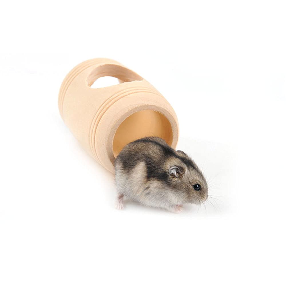 ANCLLO Natural Wood Hamster Tunnel Tubes Hideout for Syrian Hamsters Mice Rats or Other Small Animals