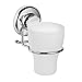 HASKO accessories - Vacuum Suction Cup Toothbrush Holder - Strong Stainless Steel Toothpaste and Razor Holder for Bathroom & Kitchen - Can be Mounted on Clean Flat Smooth Surface - (Chrome)