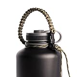 Hydro Flask Paracord Handle Survival Strap- Fits Hydro Flask, Kleen Kanteen & Most Wide Mouth Stainless Steel Water Bottles- Camping, Hiking, Sports & Outdoor Water Bottle Carrier