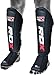 RDX Shin Guards Kickboxing Muay Thai, SATRA SMMAF Approved, Premium Maya Hide Leather, Leg Instep Protection Pads, MMA Martial Arts Kicking Sparring Training Gear, BJJ Karate Boxing Taekwondo, Black