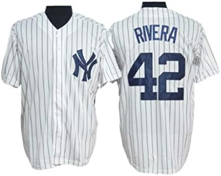 MLB Jersey Shirt Baseball Comfortable Major League New York Yankees 42# RIVERA Breathable Embroidery T-Shirt Tops For Men