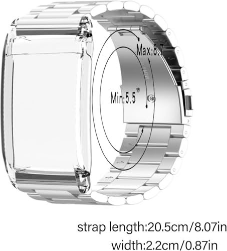 TGIYK Replacement Stainless Steel Band for WHOOP 5.0 4.0 Life MG, Peak, One – Quick Release Metal Strap with Folding Clasp, Adjustable Wristband for Men & Women