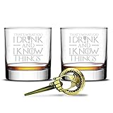 I Drink And I Know Things Highball Whiskey Glasses - Set of 2 -