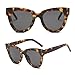 Dulier Women Lady Retro Cat Eye Sunglasses Designer Square Frame Eyeglass Shades UV Protection (Tortoiseshell+Grey)
