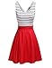 OMEYA.WANSHIDA. Women's Open Back Sleevless Slim Black White Striped Casual Cute Mini Dress