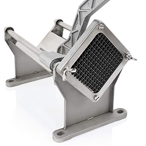 Mahlzeit Kartoffelschneider mit 4 Edelstahl Messer | 45 x 17 x 29,5 cm | Pommesschneider für Stifte oder Ecken | Gemüseschneider für Kartoffeln, Gemüse, Obst | Selbstgemachte Pommes Frites – Bild 7