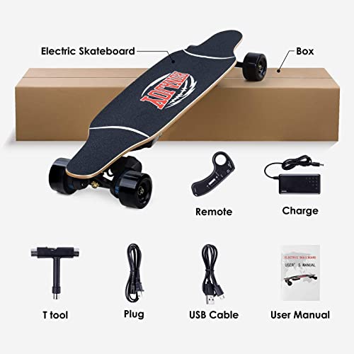 RUNAJOY Electric Skateboard 2000W Dual Belt Drive Motors 22 MPH Top