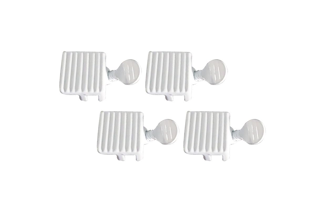 Photo 1 of QCAA Heavy Sliding Window Lock, Zinc Die Cast, 1/4", White, 4 Pack, Made in Taiwan