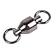 Dr.Fish 20 Packed Ball Bearing Swivel 100% Copper Stainless Steel Welding Rings Black Nickel Finish Super High Strength Saltwater Big Game Fishing