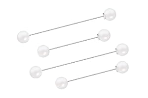 Pearl Brooches Pins Penta Angel 4 Pieces Sweater Shawl Clip Clasp Faux Pearl Safety Pins for Women Shirts Blouse Cinch Dresses Cardigan Collar Pants (White)