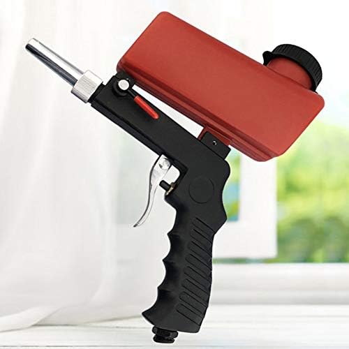 dezirZJjx Sandblasting Tool, Portable Adjustable Home DIY Corner Gravity Sandblasting Pneumatic Tool Device Red