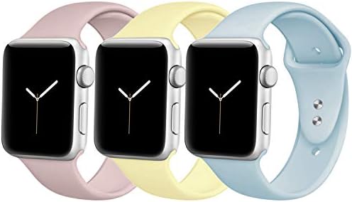 Daqin Apple Watch Band 42mm 38mm for Men and Women, Silicone Sport Strap Replacement iWatch Bands for Apple Watch Series 3, Series 2, Series 1 S/M M/L