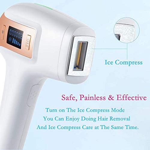 TUMAKOU Facial & Body Permanent IPL Hair Removal Device For Women & Men, ICE Cool Hair Removal System, Upgrade Ice Compress, 500,000 Flashes Hair Remover With Cooling Care
