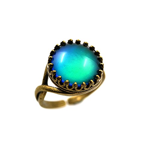 Vintage style round cabochon bronze crown women color c…