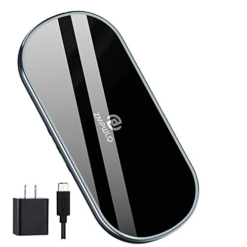 Photo 1 of Dual Wireless Charging Mat Fast Wireless Charger iPhone Wireless Charging Pad Station Qi 5 Coils 10W Large Multiple Devices Compatible with iPhone 12 11 X XS Max Samsung USB C Adapter Included