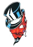 Red Devil with Top Hat & Cigar Temporary Body Art Tattoos 2.5