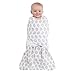 HALO 100% Cotton Muslin Sleepsack Swaddle, 3-Way Adjustable Wearable Blanket, TOG 1.5, Grey Tree Leaf, Small, 3-6 Months