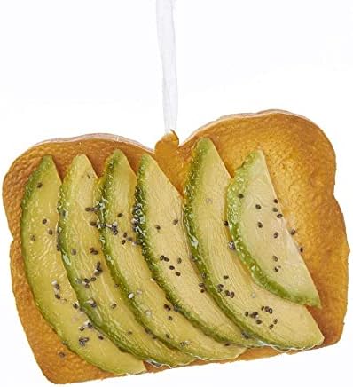 Ornament Hooks - Kurt-Adler Decorative Ornament with S-Hook and Gift Box, Mixed Food Collection (Avocado Toast, D3453)
