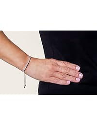 Devin - Pulsera ajustable con circonita cúbica rosa para mujer