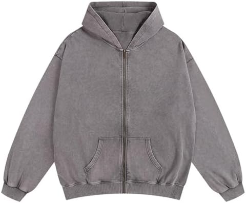 DXSHCV Oversize Men's Vintage Hoodie Pullover Long Sleeve