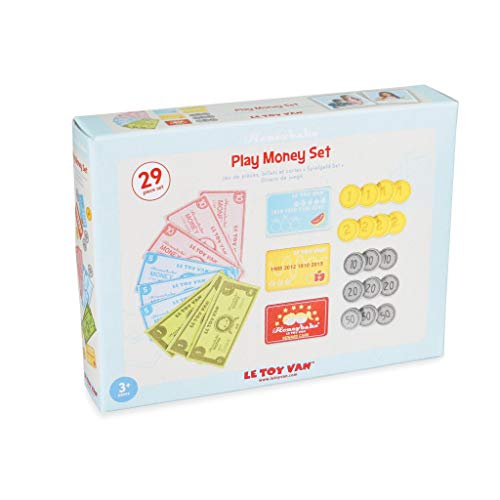 Le Toy Van Honeybake Play Money Set Premium Wooden Toys for Kids Ages 3 Years & Up