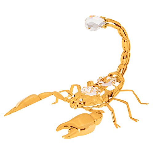 Scorpion 24K Gold Plated Figure Ornament with Swarovski Crystals