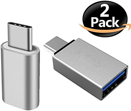 ANLOER USB C to Micro USB Female Adapter + USB C to USB 3.0 Adapter, Aluminum Body, for Samsung Galaxy Note 8, Samsung S8/S8 Plus and More (Silver)