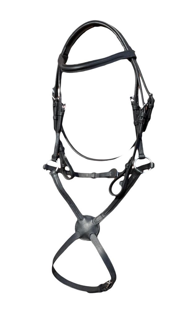 Countrypride STARLIGHT BASIC GRACKLE LEATHER BRIDLE WITH REINS SIZE FULL -SHET BLACK AND BROWN (Pony, Black)