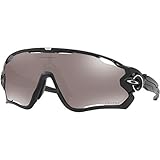 Oakley Men's Jawbreaker Polarized Iridium Rectangular Sunglasses, Polished Black, 31 mm