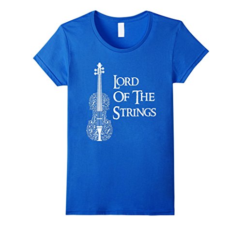 Women's Lord Of The Strings Violin Cello Fiddle T shirt Large Royal Blue