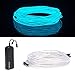 ZITRADES Neon String Lights, 15ft Ice Blue EL Wire, Portable, 3 Lighting Modes, Indoor, Battery Powered, Party Decorations