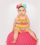 ANDI ROSE Baby Girl Lace Posh Petti Ruffle Rompers dancewear set with strap