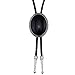 Lanxy Vintage Western Cowboy Larger Black Stone Bolo Tie For Men Native American