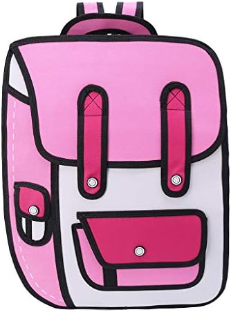 shiliqiang 3D Jump Style 2D Drawing from Cartoon Paper Backpack Shoulder Bag Comic Bookbag