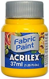 Acrilex 37 ml Matte Fabric Paint, Gold Yellow by Acrilex