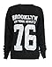 Forever Womens Dope Geek Brookleyn Boy Eagle Print Fleece Sweatshirt