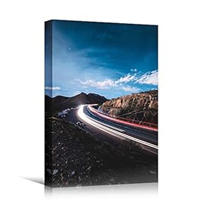 signwin Canvas Wall Art Road Lights Cityscape Colorful...