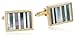 Stacy Adams Men's Gold-Tone Cufflink With Mop and Abalone Stripes