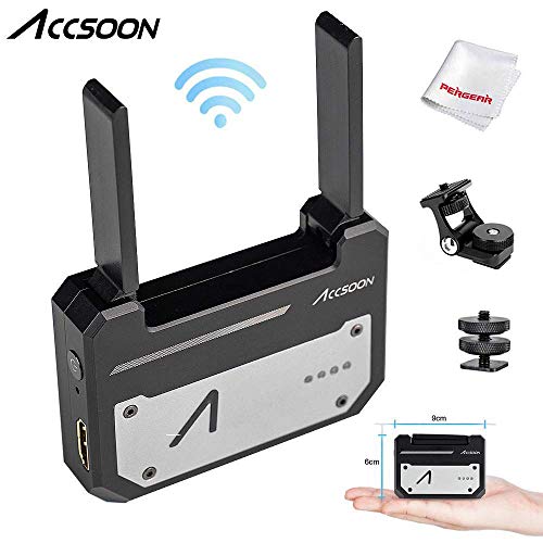 Accsoon CineEye 1080p WiFi HDMI Transmitter 5G Wireless Image Transmission to 4 Devices in a Distance of 100m, Support Android & iOS, Garyscale, RGB, False Color, 3D LUT Loading, W/PERGEAR Cloth